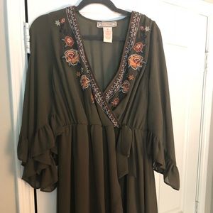 Olive Green Flying Tomato wrap dress